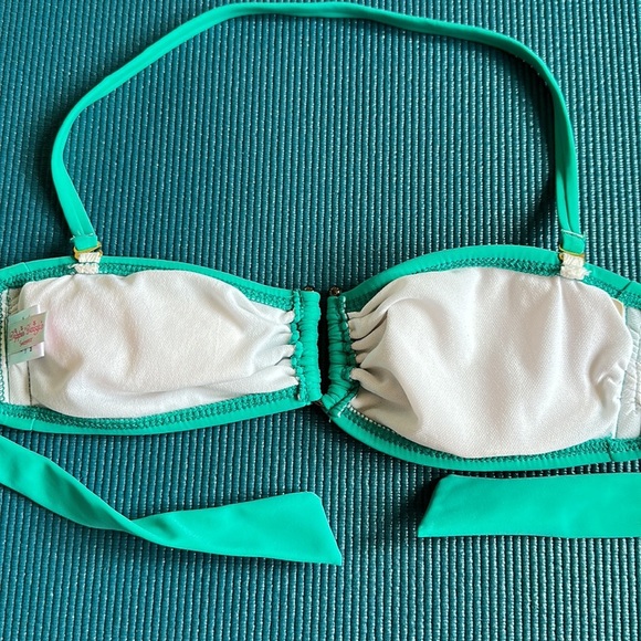 Dippin’ Daisy’s Bandeau Halter Bikini Swim Top Green Blue - Picture 6 of 8
